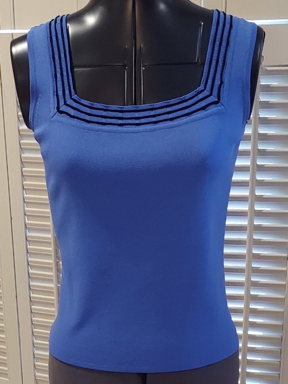 Periwinkle & Black Sleeveless Top by Joseph A.